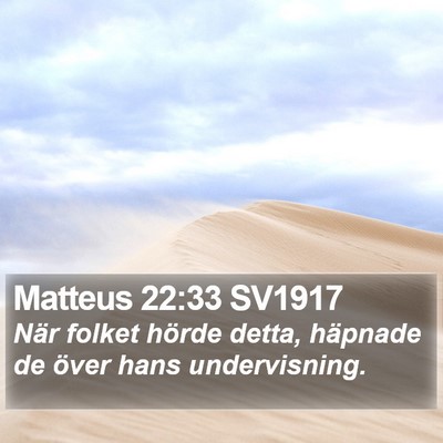 Matteus 22:33 SV1917 Bible Verse Image