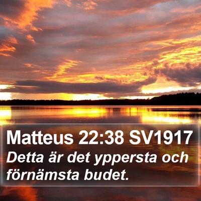 Matteus 22:38 SV1917 Bible Verse Image