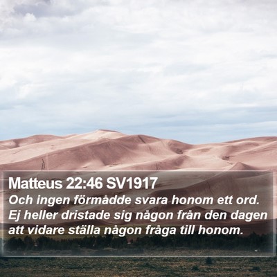 Matteus 22:46 SV1917 Bible Verse Image
