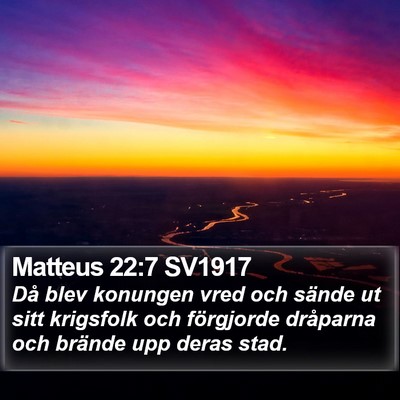 Matteus 22:7 SV1917 Bible Verse Image