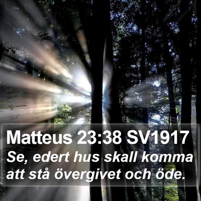 Matteus 23:38 SV1917 Bible Verse Image