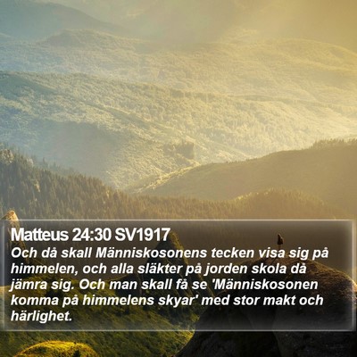 Matteus 24:30 SV1917 Bible Verse Image