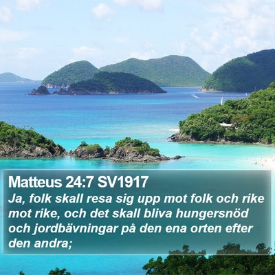Matteus 24:7 SV1917 Bible Verse Image