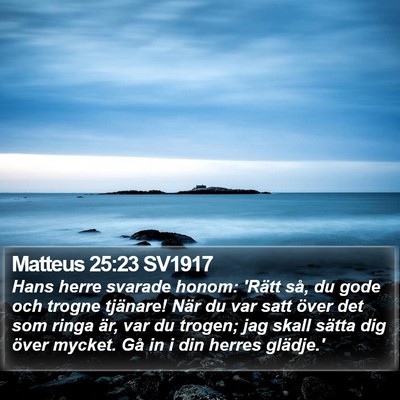 Matteus 25:23 SV1917 Bible Verse Image