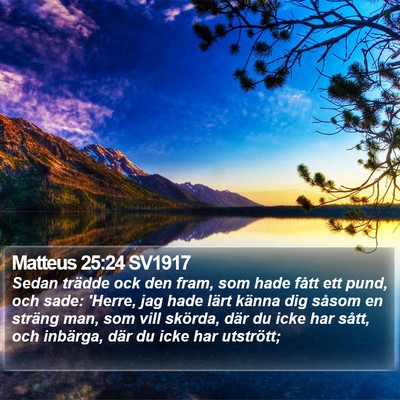Matteus 25:24 SV1917 Bible Verse Image