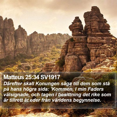 Matteus 25:34 SV1917 Bible Verse Image