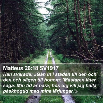Matteus 26:18 SV1917 Bible Verse Image