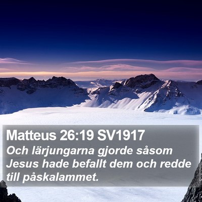 Matteus 26:19 SV1917 Bible Verse Image
