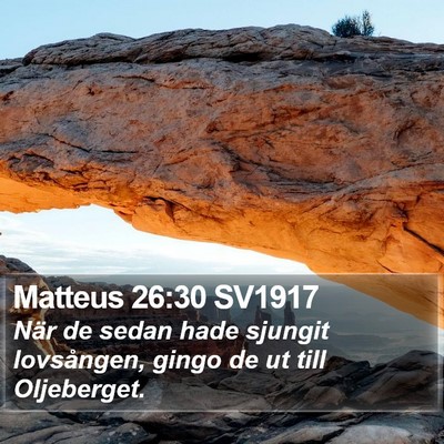 Matteus 26:30 SV1917 Bible Verse Image