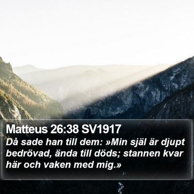 Matteus 26:38 SV1917 Bible Verse Image