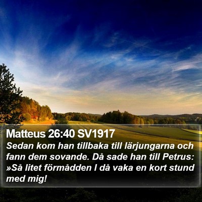Matteus 26:40 SV1917 Bible Verse Image