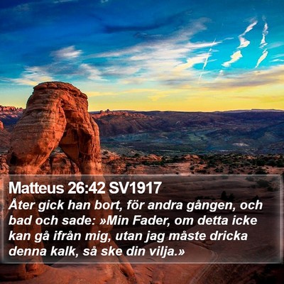 Matteus 26:42 SV1917 Bible Verse Image