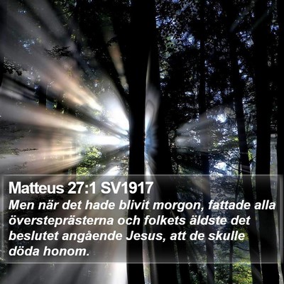 Matteus 27:1 SV1917 Bible Verse Image
