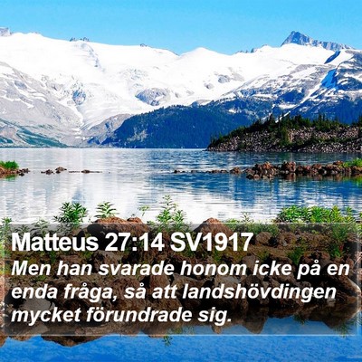 Matteus 27:14 SV1917 Bible Verse Image