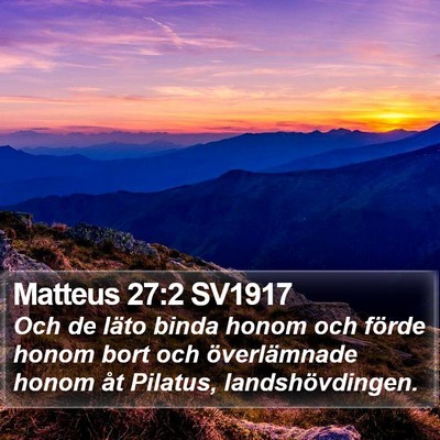 Matteus 27:2 SV1917 Bible Verse Image