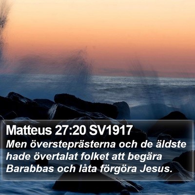 Matteus 27:20 SV1917 Bible Verse Image