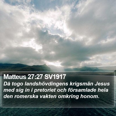 Matteus 27:27 SV1917 Bible Verse Image