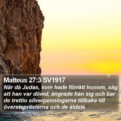 Matteus 27:3 SV1917 Bible Verse Image