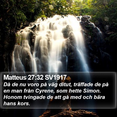 Matteus 27:32 SV1917 Bible Verse Image