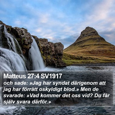 Matteus 27:4 SV1917 Bible Verse Image
