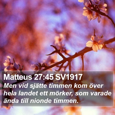 Matteus 27:45 SV1917 Bible Verse Image