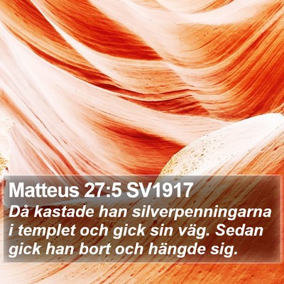 Matteus 27:5 SV1917 Bible Verse Image