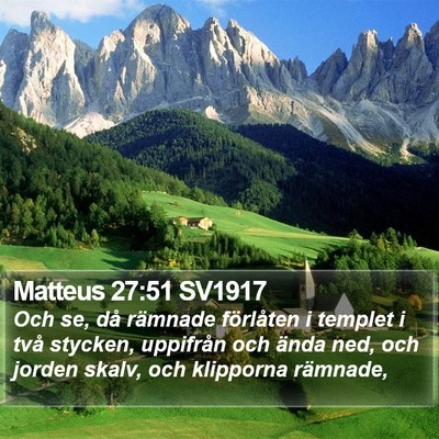 Matteus 27:51 SV1917 Bible Verse Image