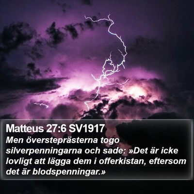 Matteus 27:6 SV1917 Bible Verse Image