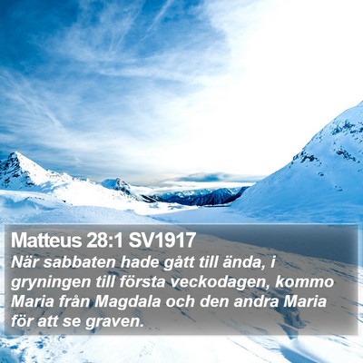 Matteus 28:1 SV1917 Bible Verse Image