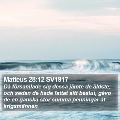 Matteus 28:12 SV1917 Bible Verse Image