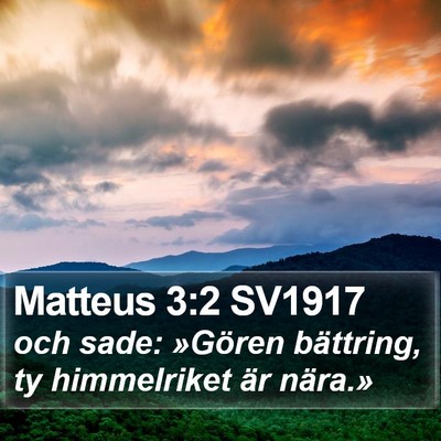 Matteus 3:2 SV1917 Bible Verse Image