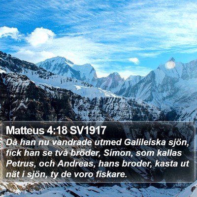 Matteus 4:18 SV1917 Bible Verse Image
