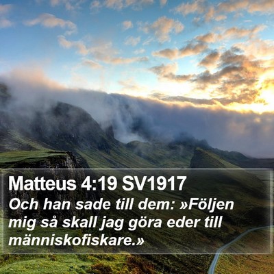 Matteus 4:19 SV1917 Bible Verse Image