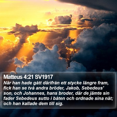 Matteus 4:21 SV1917 Bible Verse Image