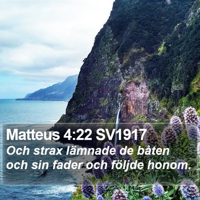Matteus 4:22 SV1917 Bible Verse Image