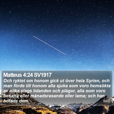 Matteus 4:24 SV1917 Bible Verse Image