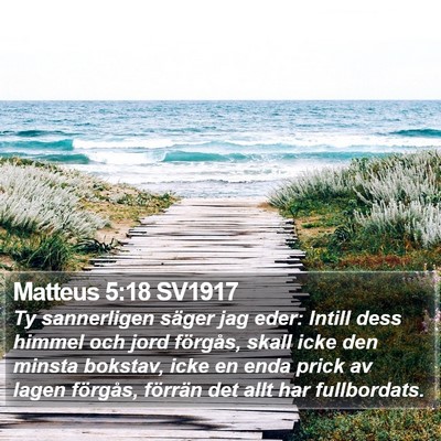 Matteus 5:18 SV1917 Bible Verse Image