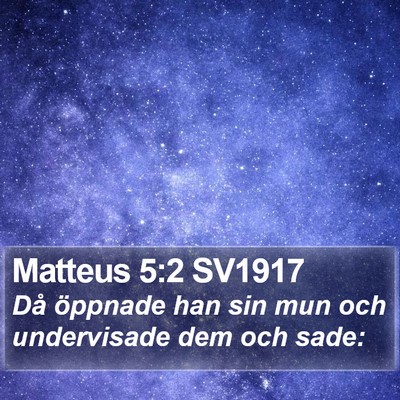 Matteus 5:2 SV1917 Bible Verse Image