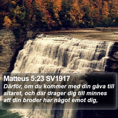 Matteus 5:23 SV1917 Bible Verse Image
