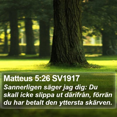 Matteus 5:26 SV1917 Bible Verse Image