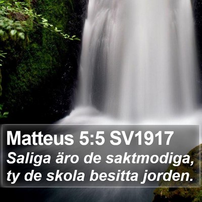 Matteus 5:5 SV1917 Bible Verse Image