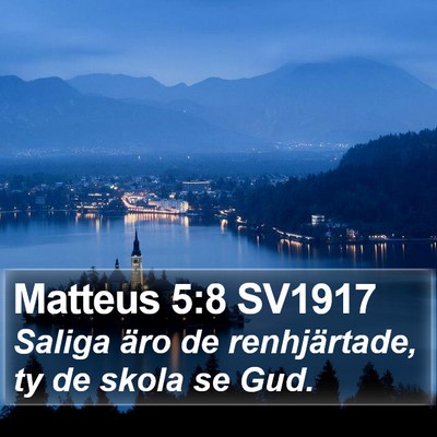 Matteus 5:8 SV1917 Bible Verse Image