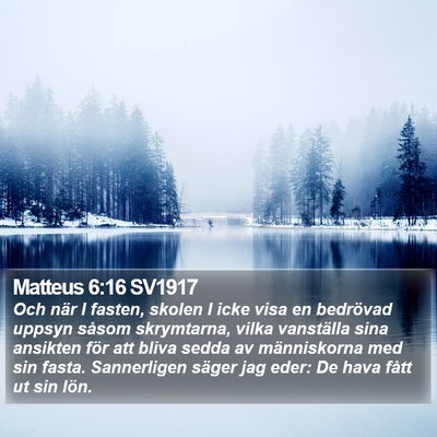 Matteus 6:16 SV1917 Bible Verse Image