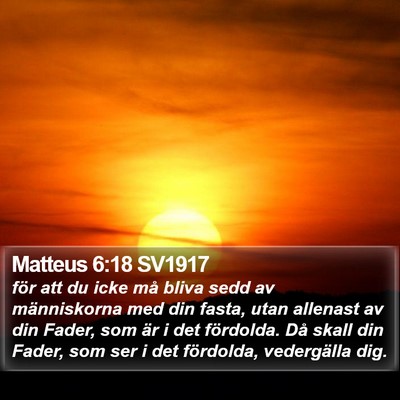 Matteus 6:18 SV1917 Bible Verse Image