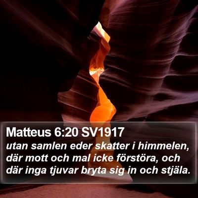 Matteus 6:20 SV1917 Bible Verse Image