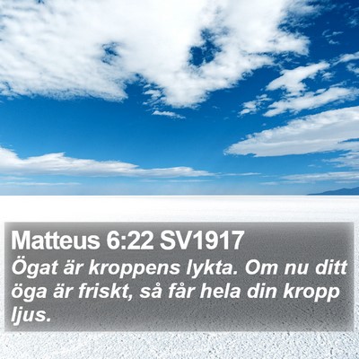 Matteus 6:22 SV1917 Bible Verse Image