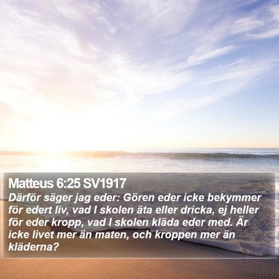 Matteus 6:25 SV1917 Bible Verse Image