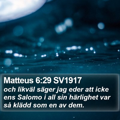 Matteus 6:29 SV1917 Bible Verse Image