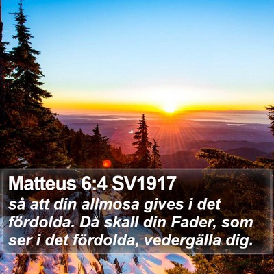 Matteus 6:4 SV1917 Bible Verse Image