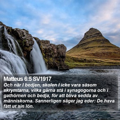 Matteus 6:5 SV1917 Bible Verse Image